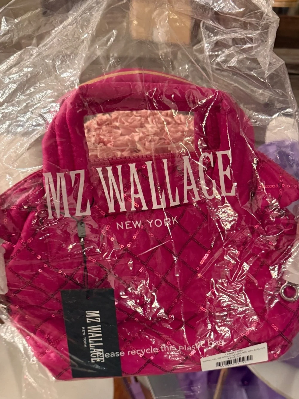 MZ Wallace Sutton Deluxe Size S Fuchsia with Sequin NWT - Picture 2 of 9
